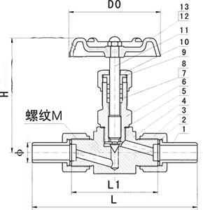J23W外螺紋針型截止閥結(jié)構(gòu)圖- 上海昆煉閥門(mén)制造有限公司 J23W外螺紋針型截止閥結(jié)構(gòu)圖- 上海昆煉閥門(mén)制造有限公司