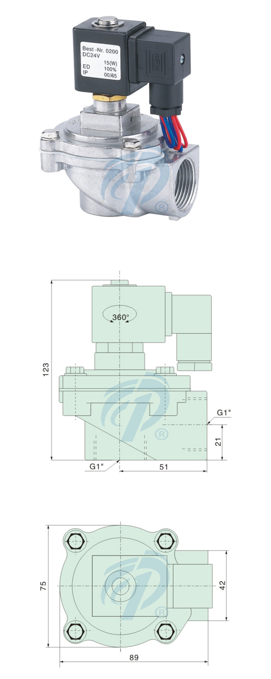 鋁合金直角式脈沖電磁閥尺寸規(guī)格