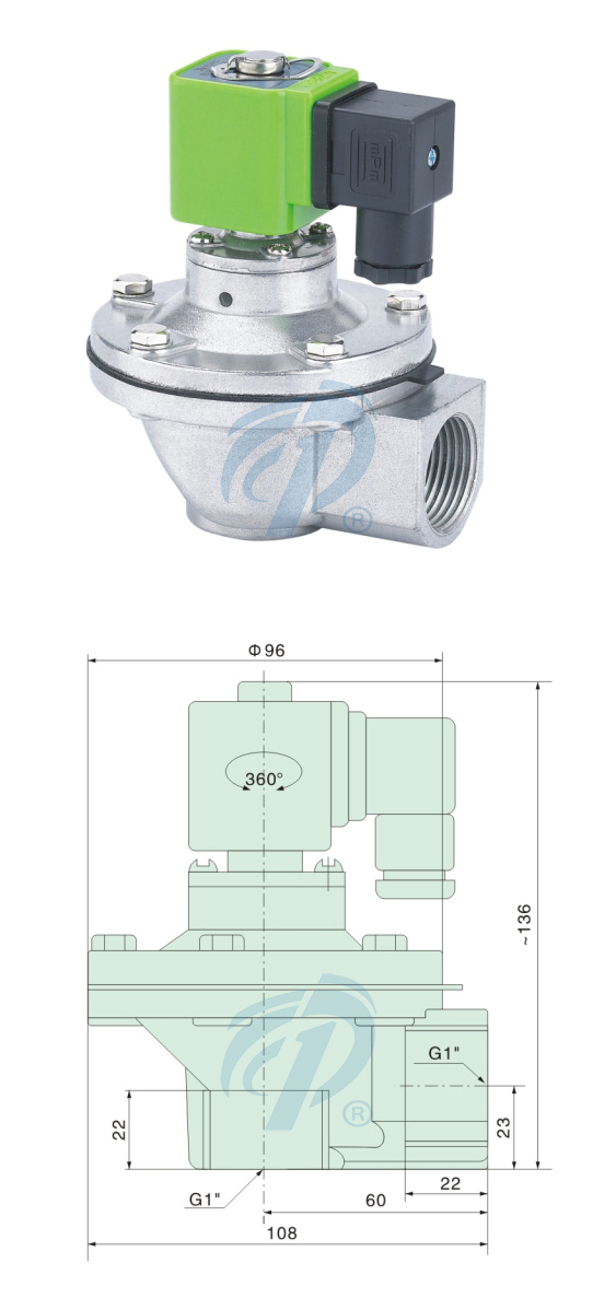 KLD-Z-25直角式集塵機(jī)脈沖電磁閥尺寸規(guī)格