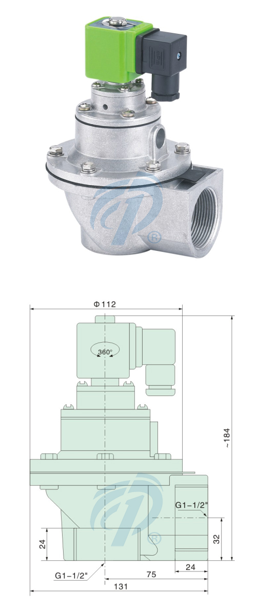 鋁合金直角式袋式脈沖閥尺寸規(guī)格