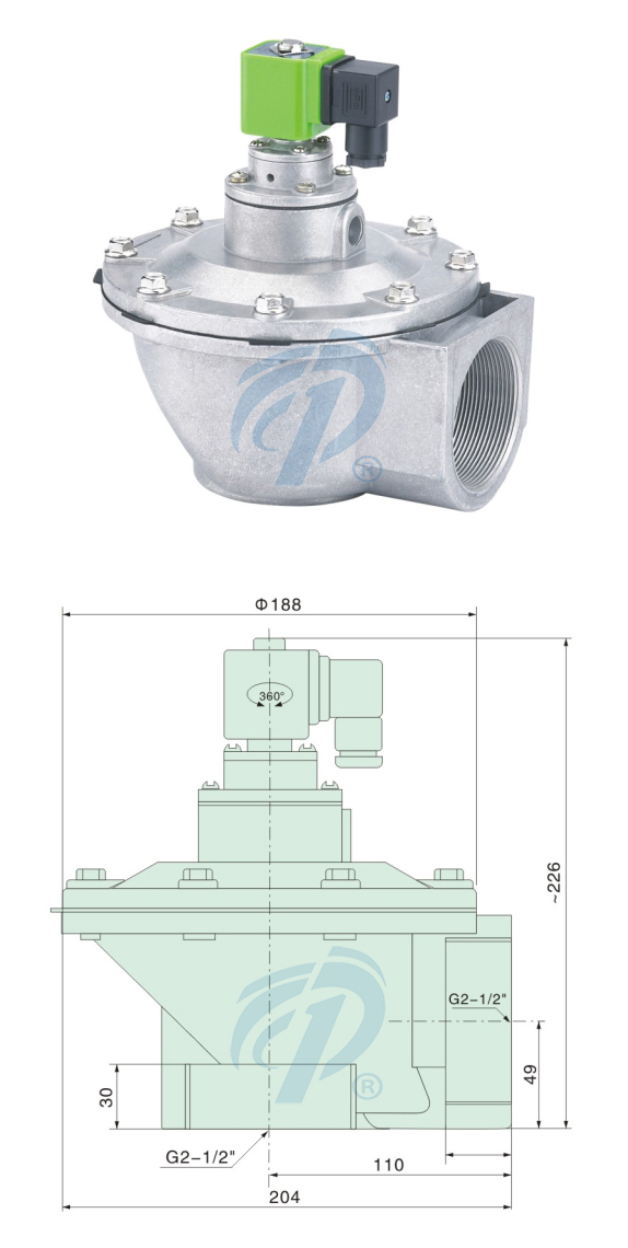 KLD-Z-62S直角式布袋除塵閥尺寸規(guī)格