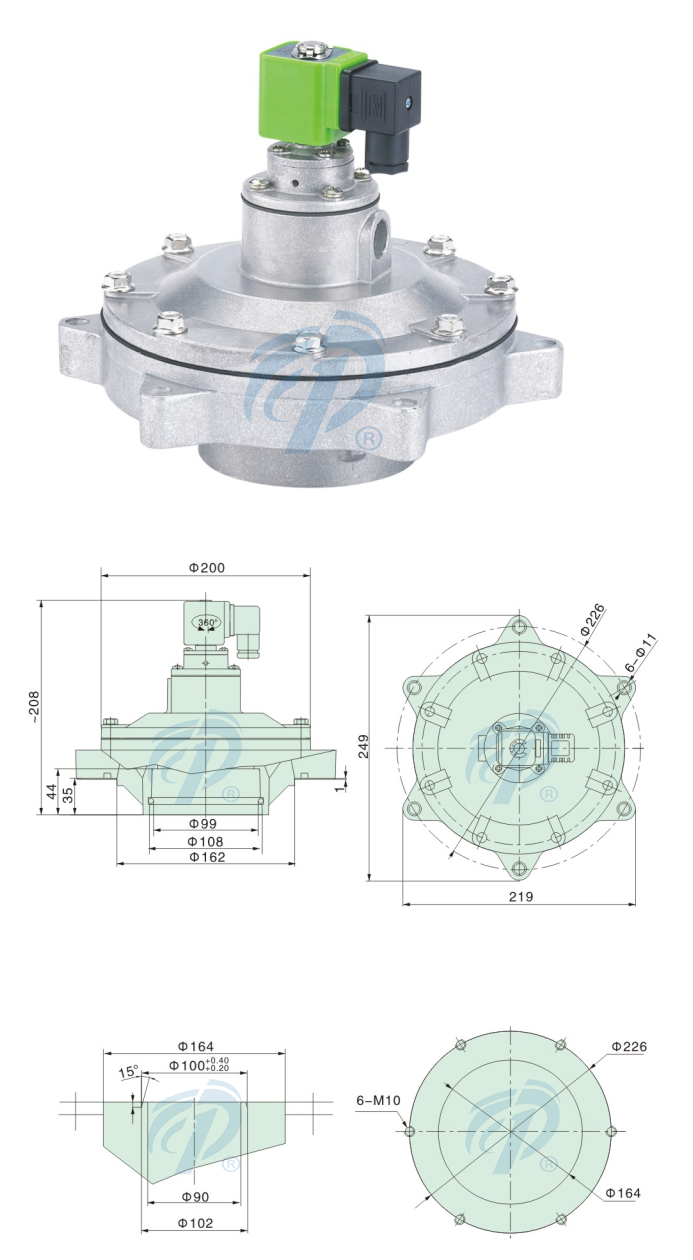 嵌入式布袋除塵閥尺寸規(guī)格