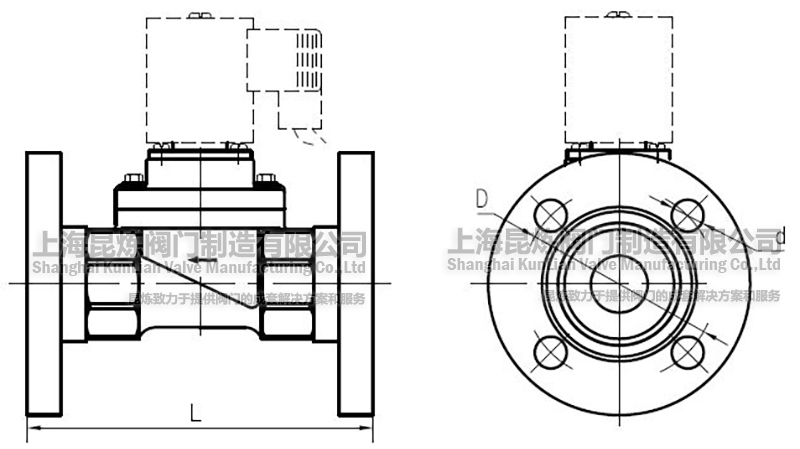 UPVC塑料電磁閥法蘭外形結構圖- 上海昆煉閥門制造有限公司 UPVC塑料電磁閥法蘭外形結構圖- 上海昆煉閥門制造有限公司