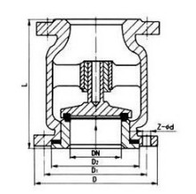 立式升降式止回閥結(jié)構(gòu)圖 立式升降式止回閥結(jié)構(gòu)圖
